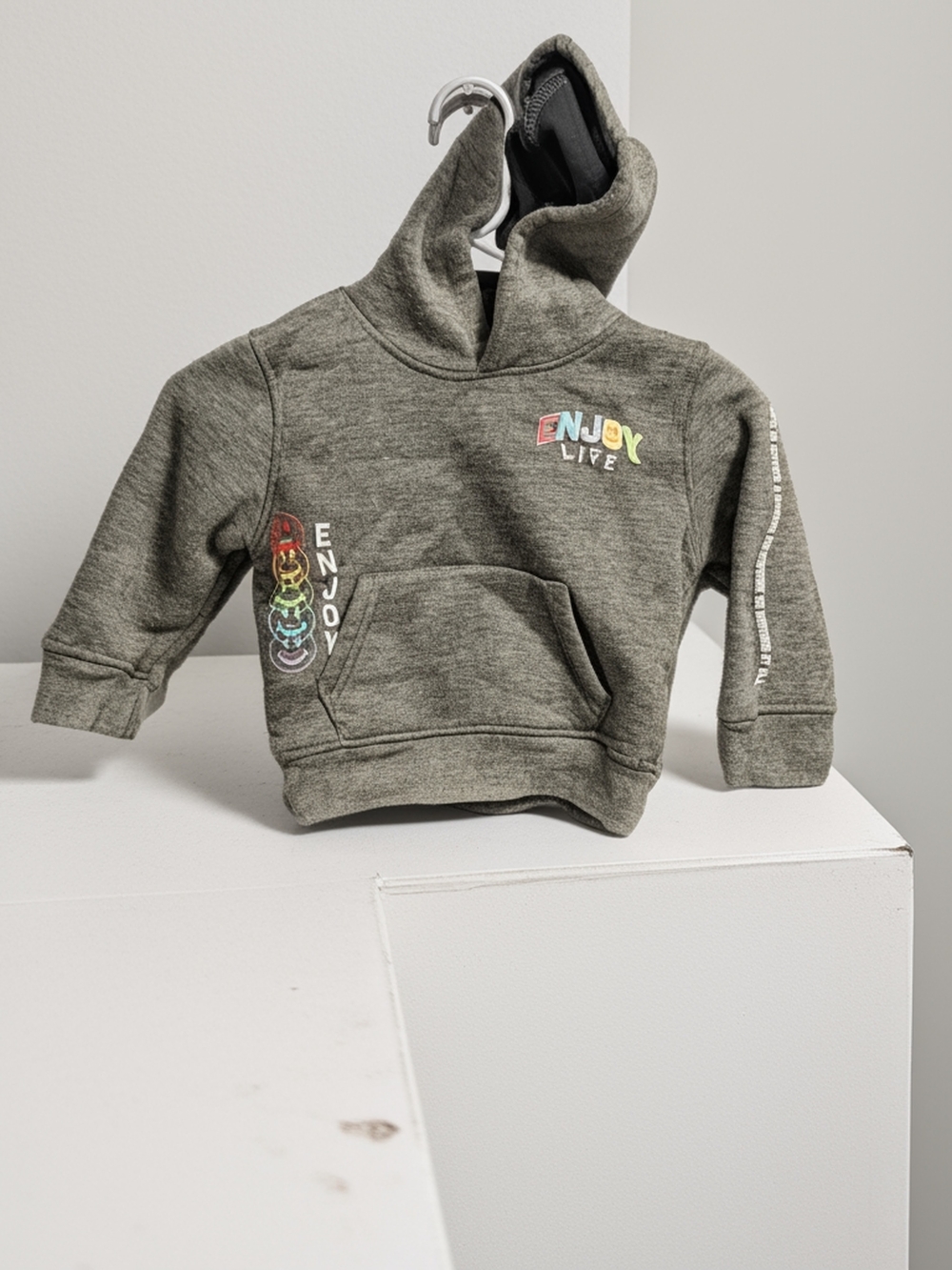 Goodfellow & Co Olive Green Kids Hoodie with Colorful 'Enjoy Life' Embroidery